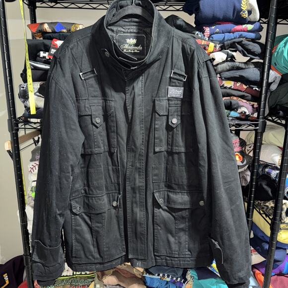 Y2K Vintage Akademiks Grunge Black Parka Jacket Size Xxl - Picture 1 of 6